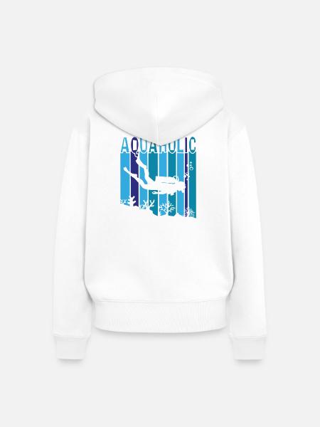 Aquaholic - Frauen Premium Bio Zip Hoodie - Weiß