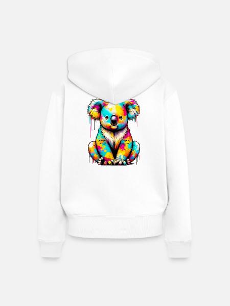 Koala - Frauen Premium Bio Zip Hoodie - Weiß