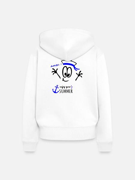 Matrose Ahoi - Frauen Premium Bio Zip Hoodie - Weiß