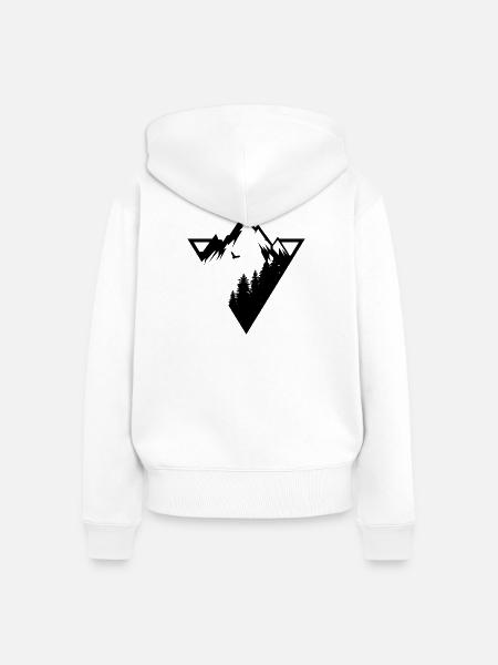 Berg - Frauen Premium Bio Zip Hoodie - Weiß