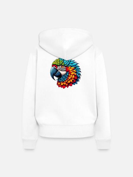 Papagei - Frauen Premium Bio Zip Hoodie - Weiß
