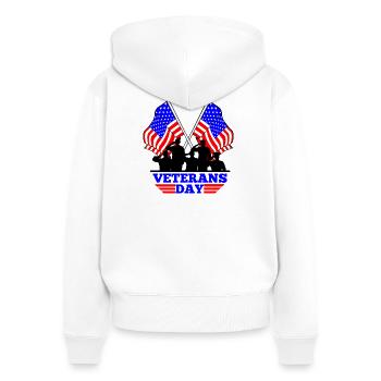 USA-Flagge Veterans Day Emblem - Frauen Premium Bio Zip Hoodie - Weiß - Hinten - AI Model Female 172 light (172cm)