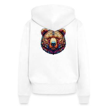 Ours - Sweat à capuche zippé Premium bio Femme - blanc - Dos - AI Model Female 172 light (172cm)