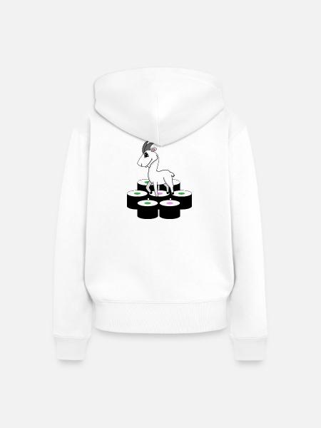 Ziege Sushi - Frauen Premium Bio Zip Hoodie - Weiß