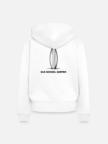 Old School Surfer - Frauen Premium Bio Zip Hoodie - Weiß