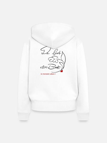 Du bist das Beste - Frauen Premium Bio Zip Hoodie - Weiß
