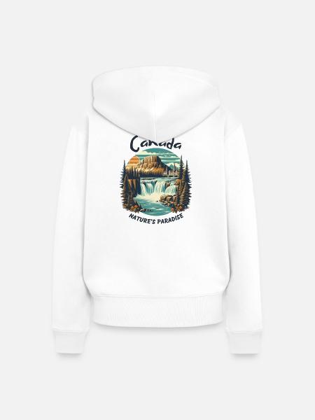 Kanadas Landschaft - Frauen Premium Bio Zip Hoodie - Weiß