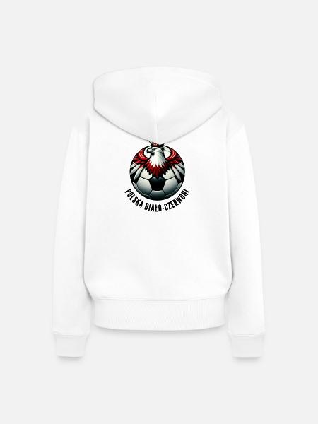 Polnischer Fußball - Frauen Premium Bio Zip Hoodie - Weiß