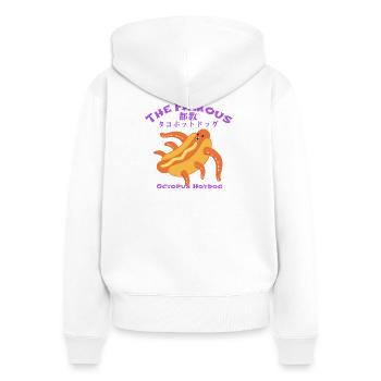 The Famous Tokyo TAKO Hotdog - Women's Premium Organic Zip Hoodie - white - Back - AI Model Female 172 light (172cm)