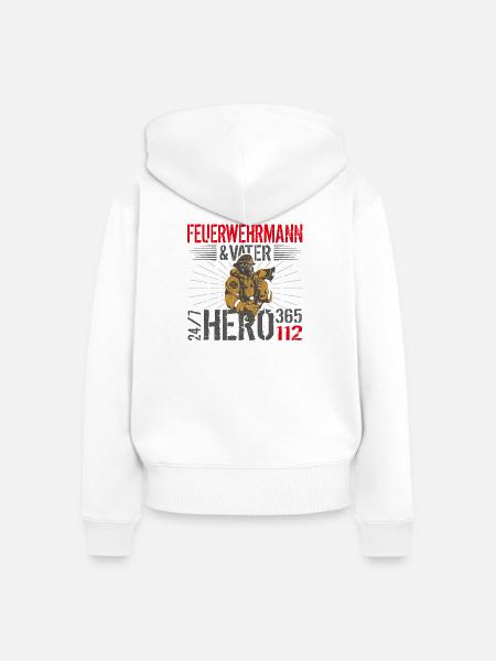 Feuerwehr Vater - Frauen Premium Bio Zip Hoodie - Weiß