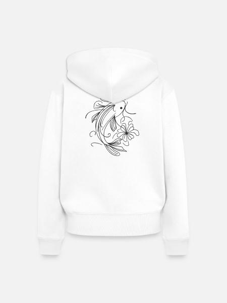 Fish Splash Art Sleek - Frauen Premium Bio Zip Hoodie - Weiß