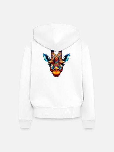 Giraffe - Frauen Premium Bio Zip Hoodie - Weiß