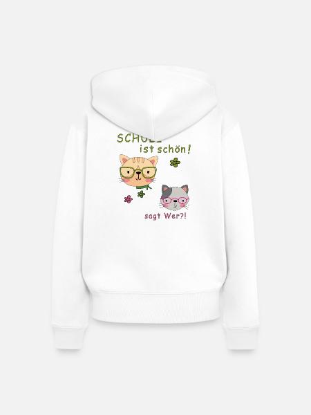 Schule ist schön - Frauen Premium Bio Zip Hoodie - Weiß