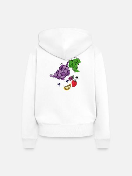 Obst mit Insekten - Frauen Premium Bio Zip Hoodie - Weiß