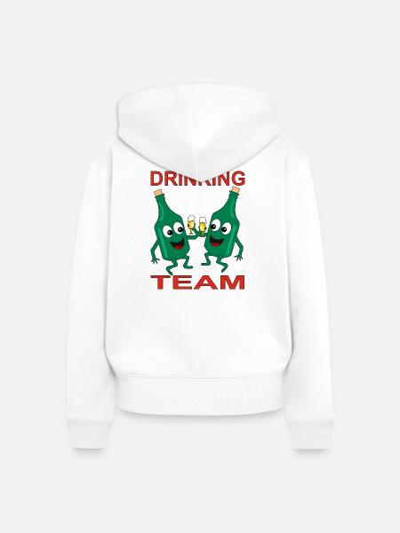 Verschmitzte Bierflaschen Trinkteam - Frauen Premium Bio Zip Hoodie - Weiß