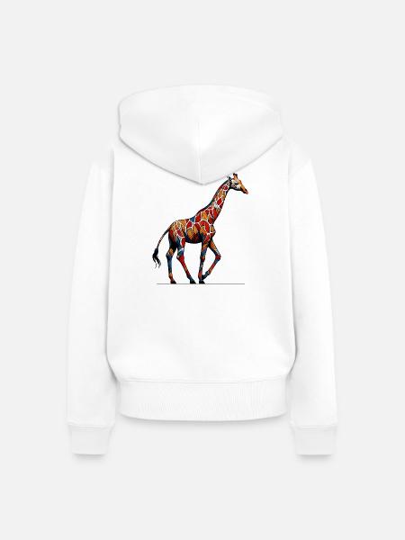 Giraffe - Frauen Premium Bio Zip Hoodie - Weiß