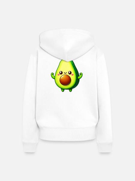 Avocado - Frauen Premium Bio Zip Hoodie - Weiß