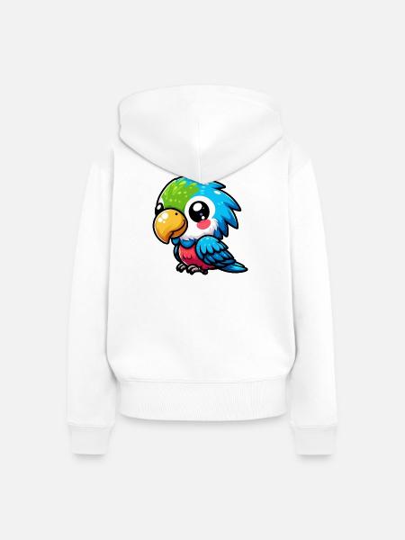 Papagei - Frauen Premium Bio Zip Hoodie - Weiß