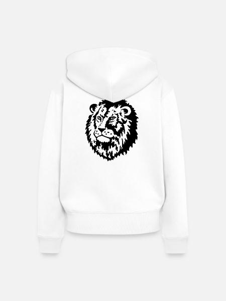 loewe raubkatze - Frauen Premium Bio Zip Hoodie - Weiß