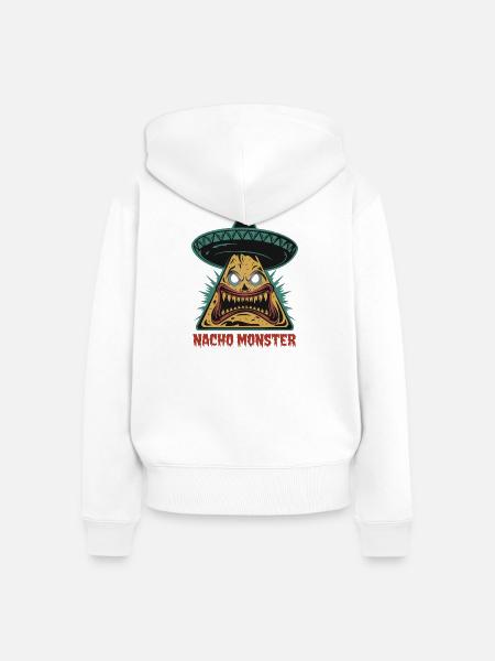 Nacho Monster Fiesta - Frauen Premium Bio Zip Hoodie - Weiß