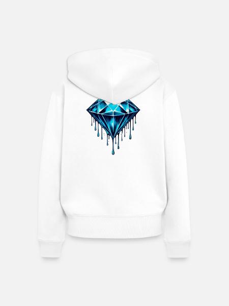 Diamant - Frauen Premium Bio Zip Hoodie - Weiß