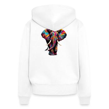 Elefant - Frauen Premium Bio Zip Hoodie - Weiß - Hinten - AI Model Female 172 light (172cm)