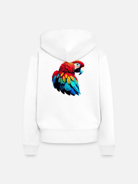 Papagei - Frauen Premium Bio Zip Hoodie - Weiß