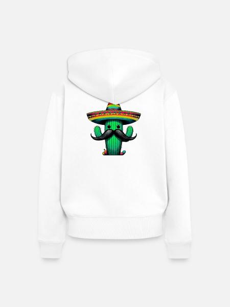 Kaktus - Frauen Premium Bio Zip Hoodie - Weiß