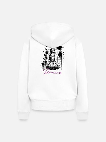 Princess - Frauen Premium Bio Zip Hoodie - Weiß