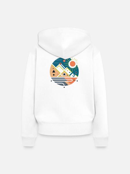 Gebirge - Frauen Premium Bio Zip Hoodie - Weiß