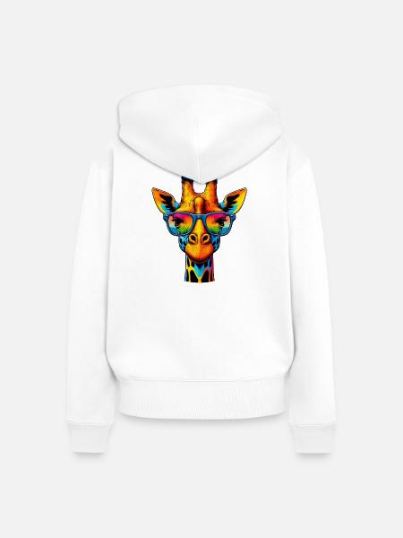 Giraffe - Frauen Premium Bio Zip Hoodie - Weiß