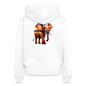 Elefant - Frauen Premium Bio Zip Hoodie - Weiß - Hinten - AI Model Female 172 light (172cm)
