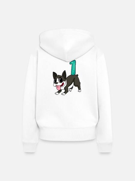 Zahl 1 Nummer Eins - Frauen Premium Bio Zip Hoodie - Weiß