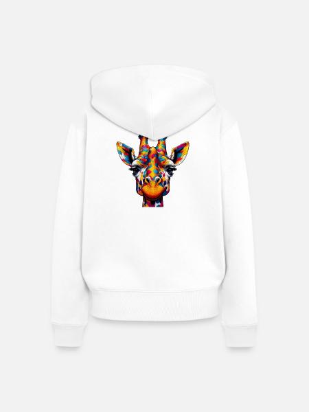 Giraffe - Frauen Premium Bio Zip Hoodie - Weiß
