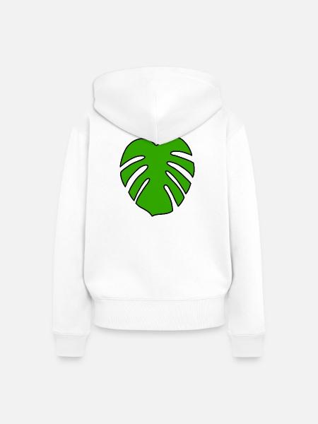 Monstera Pflanze - Frauen Premium Bio Zip Hoodie - Weiß