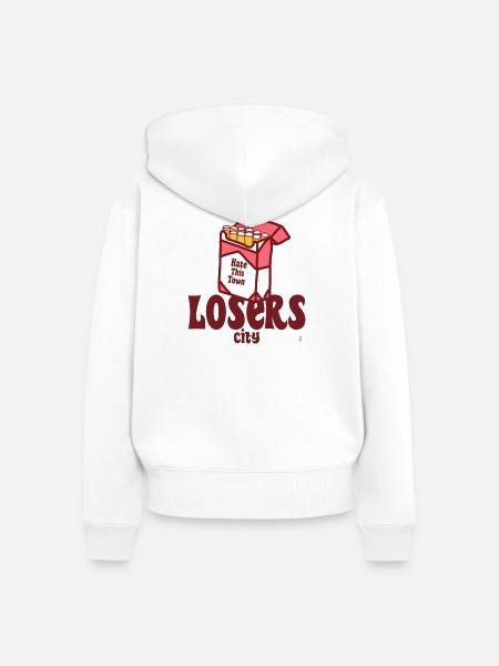 Dorfleben - Frauen Premium Bio Zip Hoodie - Weiß