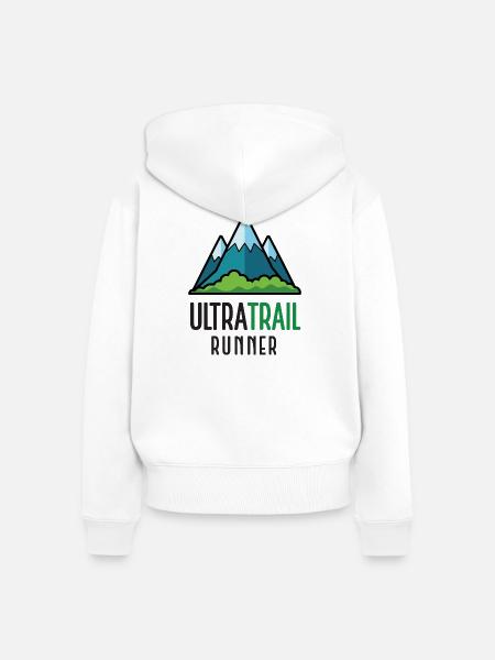 Ultra-Trailrunner - Frauen Premium Bio Zip Hoodie - Weiß