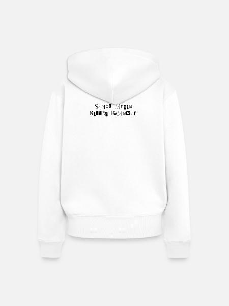 SOCIAL MEDIA KILLED ROMANCE - Frauen Premium Bio Zip Hoodie - Weiß