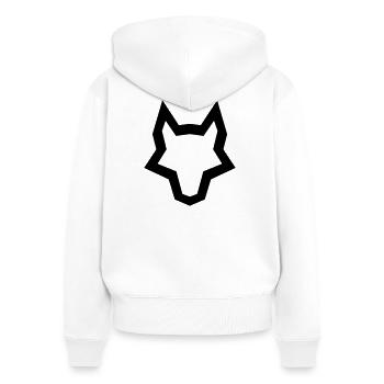 LOGO du loup - Sweat à capuche zippé Premium bio Femme - blanc - Dos - AI Model Female 172 light (172cm)
