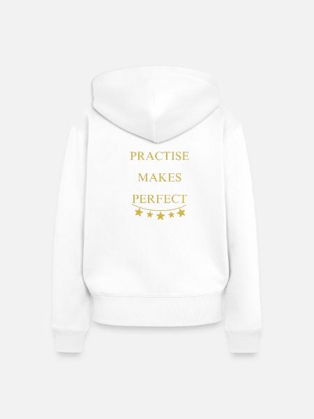 Practise makes perfect - Frauen Premium Bio Zip Hoodie - Weiß