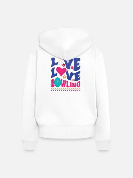 Leben, Liebe, Bowling - Frauen Premium Bio Zip Hoodie - Weiß