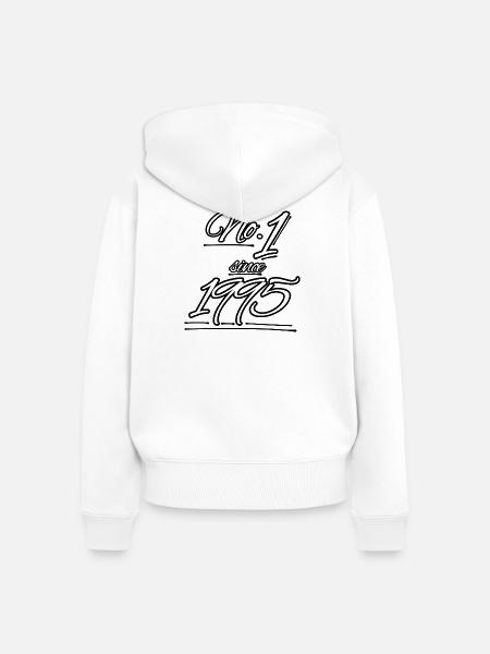 No.1 since 1995 - Frauen Premium Bio Zip Hoodie - Weiß