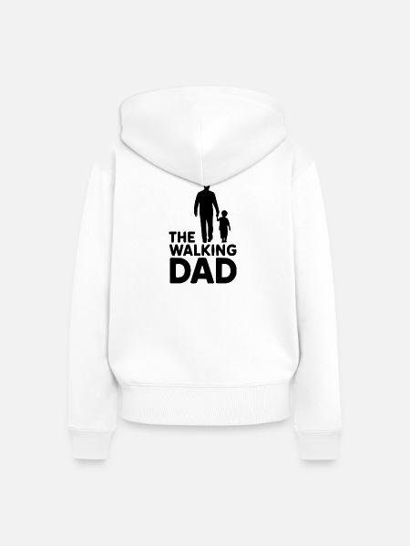 The walking Dad - Frauen Premium Bio Zip Hoodie - Weiß