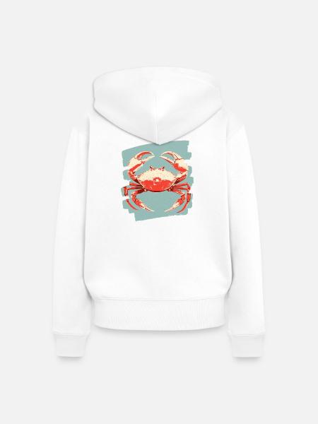 Krabbe Retro - Frauen Premium Bio Zip Hoodie - Weiß