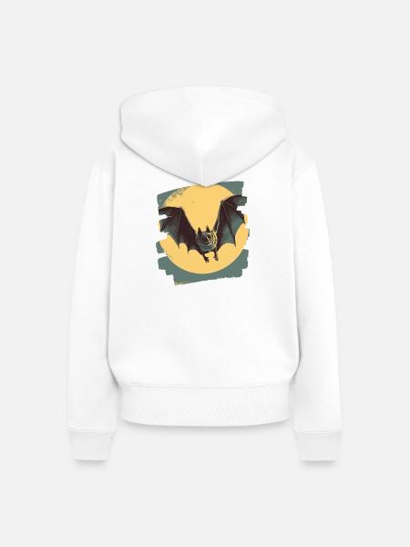 Fledermaus Retro - Frauen Premium Bio Zip Hoodie - Weiß