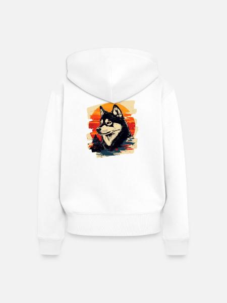 Husky - Frauen Premium Bio Zip Hoodie - Weiß