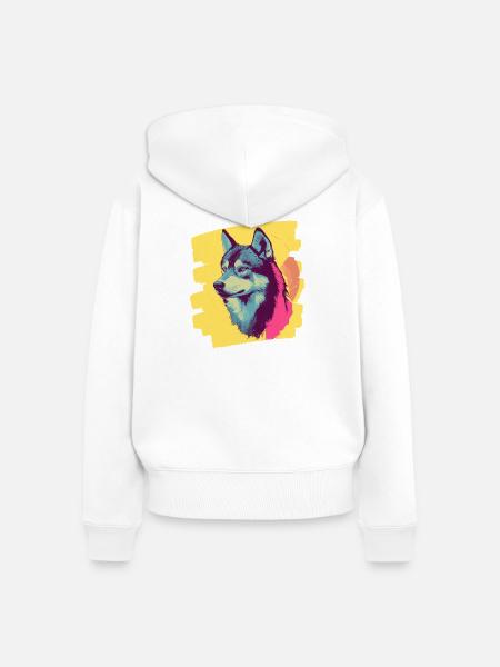 Husky - Frauen Premium Bio Zip Hoodie - Weiß