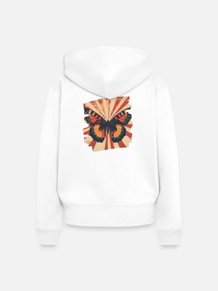 Schmetterling - Frauen Premium Bio Zip Hoodie - Weiß