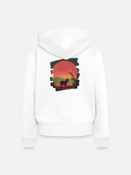Esel - Frauen Premium Bio Zip Hoodie - Weiß