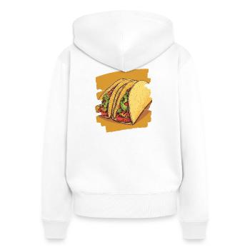 Taco - Frauen Premium Bio Zip Hoodie - Weiß - Hinten - AI Model Female 172 light (172cm)
